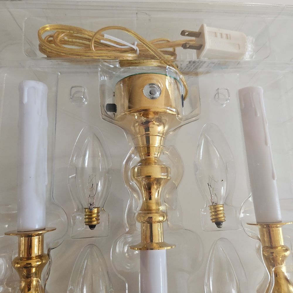 Set Of 6 Bethlehem Lighting 4 In 1 Brass Electric Window Candles - Picture 3 of 7